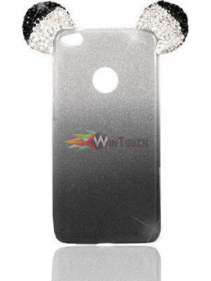 OEM Back Cover Glitter Mouse Ears Μαύρο/Ασημί για Huawei P9 Lite Αξεσουάρ